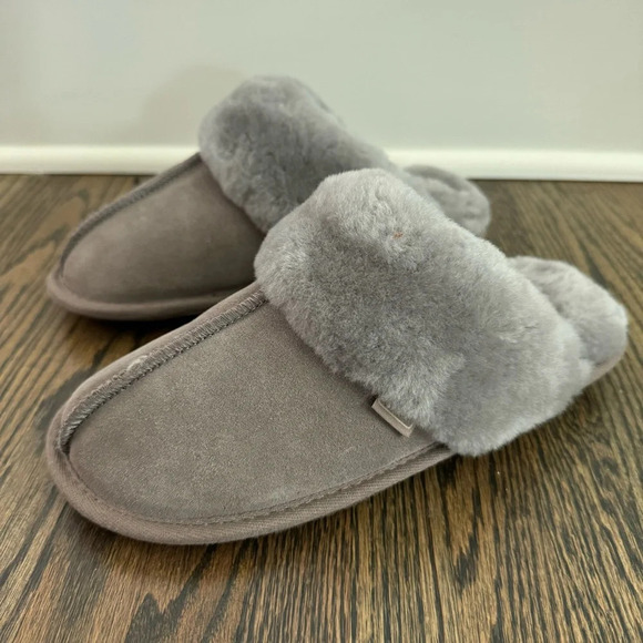 Just Sheepskin grey fur lined slippers size 38/39EUR 8/9US - Picture 4 of 7